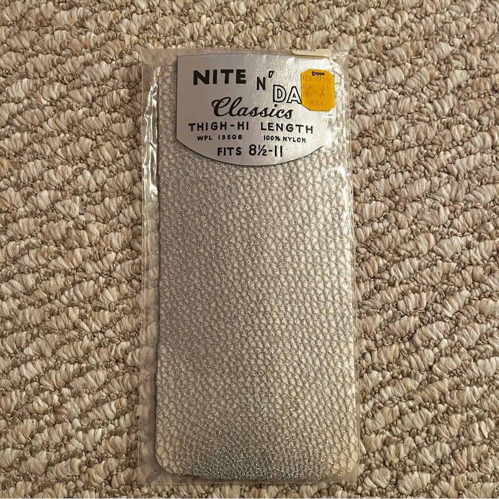 NWT Vintage Gray Shiny Thigh High Stockings